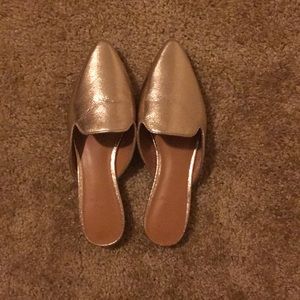 JCREW GOLD MULES